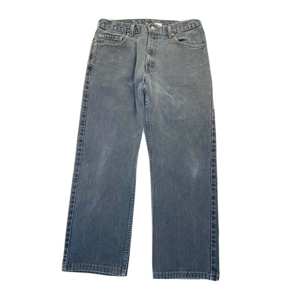 Vintage Y2K Levis 505 Regular Fit Faded Black Jeans Mens 34x30 Actual 32x28
